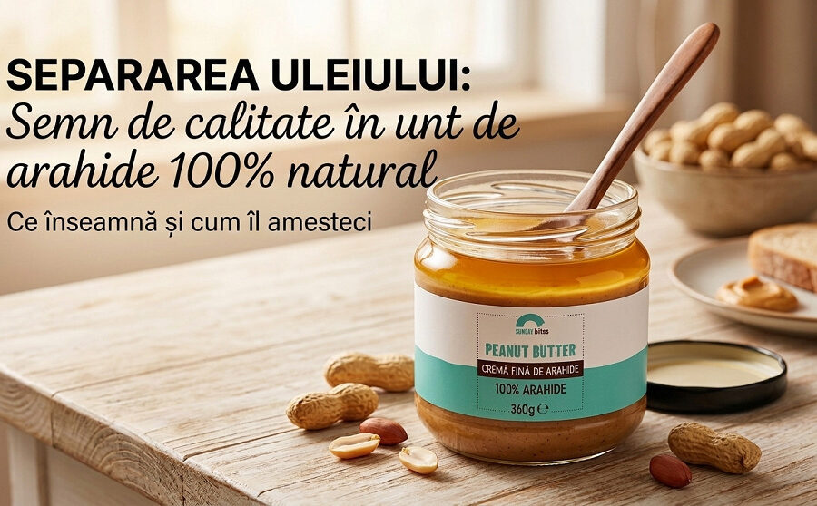 separarea uleiului intr-un unt de arahide 100% natural