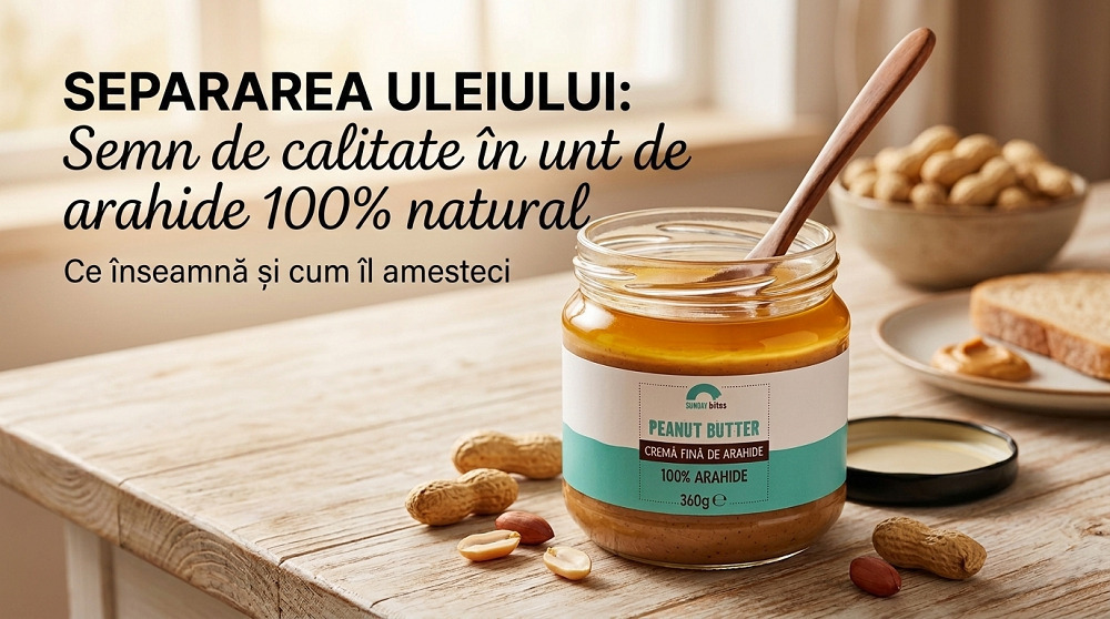 separarea uleiului intr-un unt de arahide 100% natural