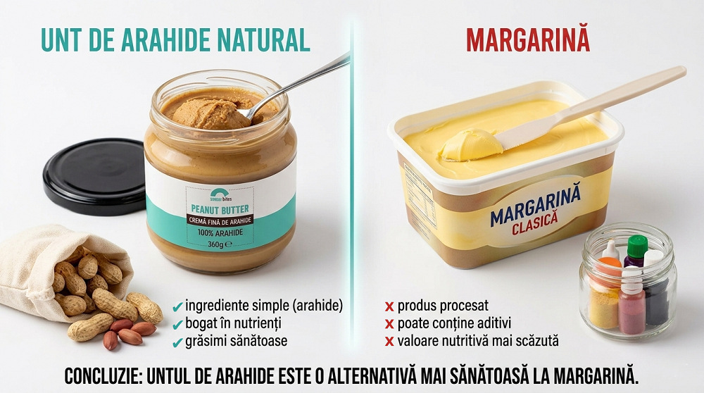 unt de arahide natural ca alternativa sanatoasa la margarina