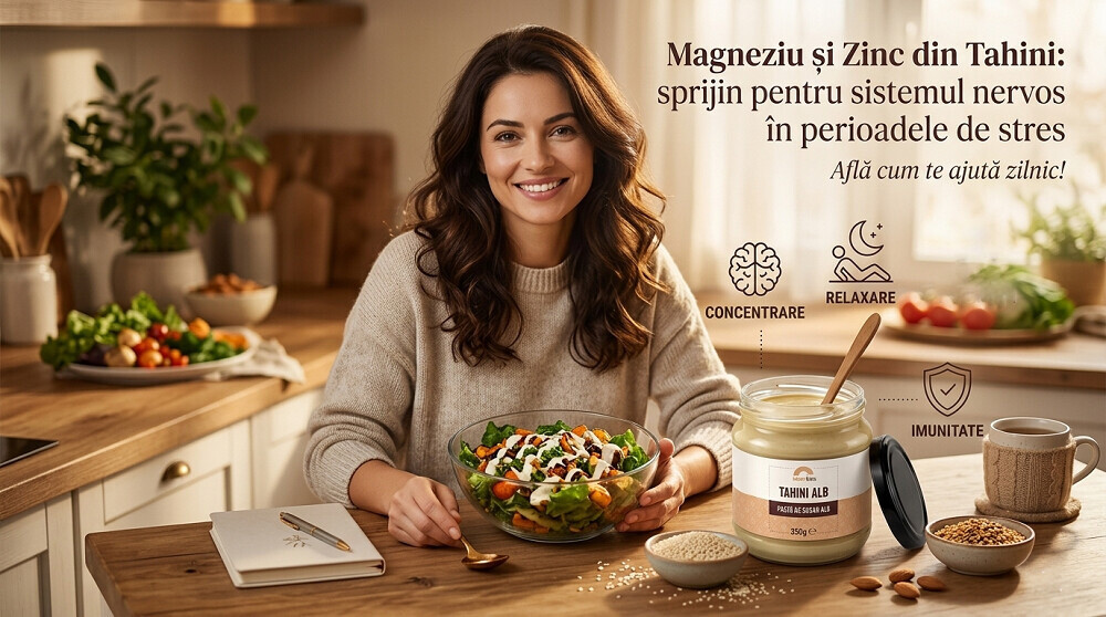 Magneziu si Zinc din Tahini: sprijin pentru sistemul nervos in perioadele de stres