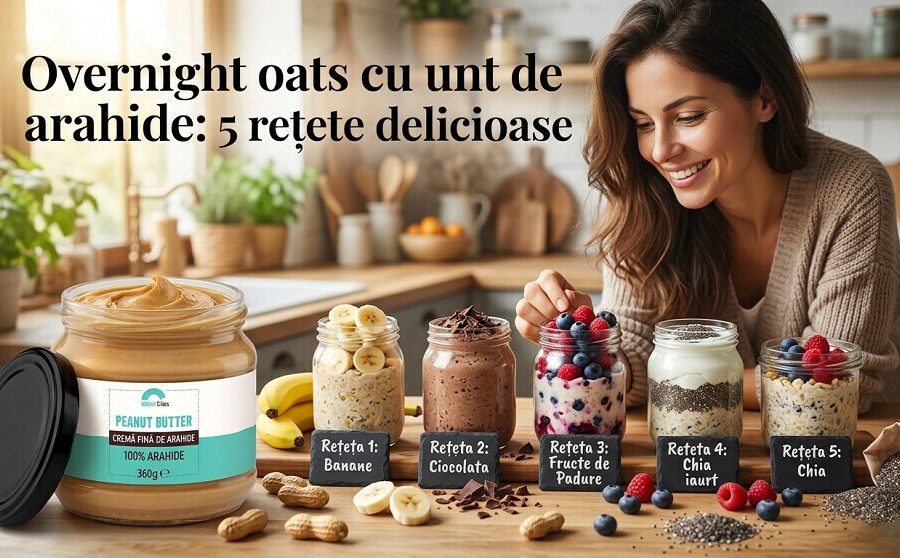 Overnight oats cu unt de arahide: 5 retete delicioase