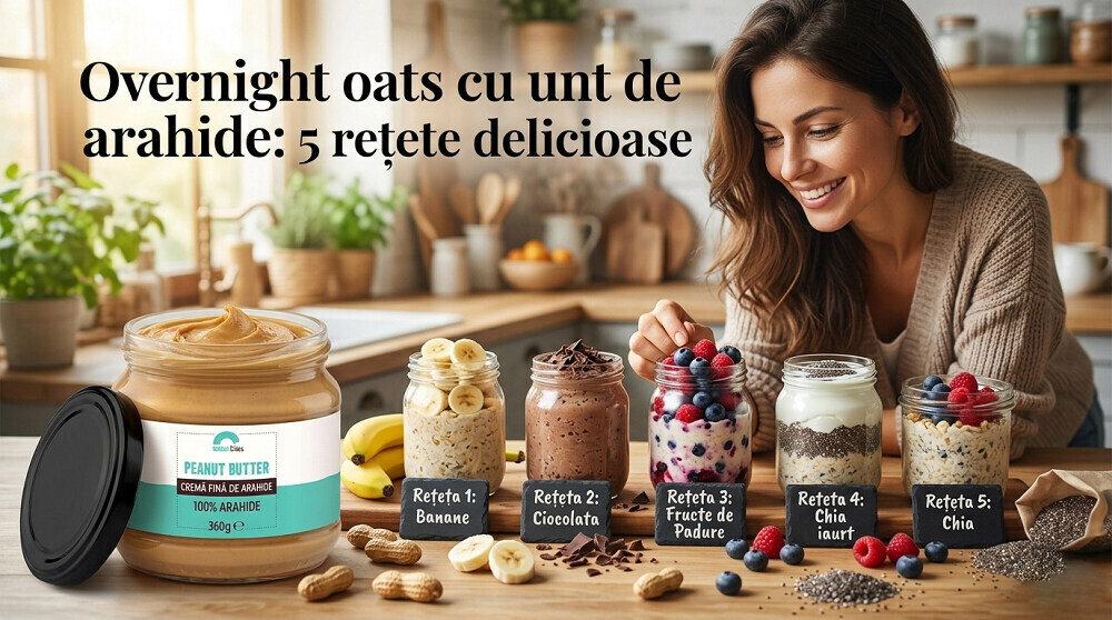 Overnight oats cu unt de arahide: 5 retete delicioase
