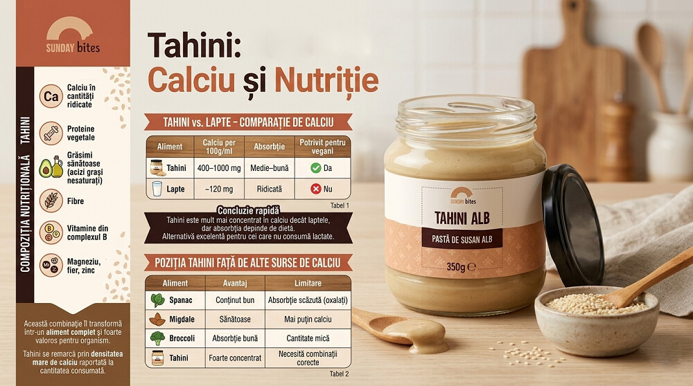 Tahini - compozitie nutritionala - calciu