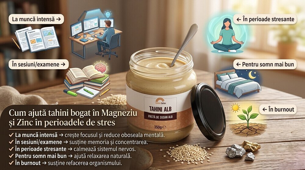 Cum ajuta tahini bogat in Magneziu si Zinc in perioadele de stres