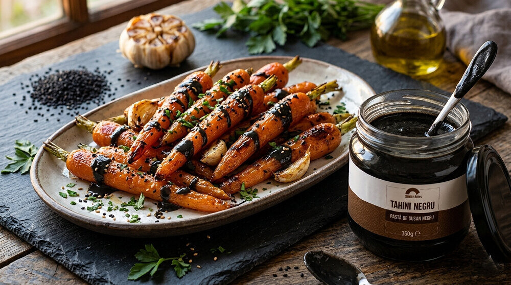 morcovi copti cu tahini si usturoi