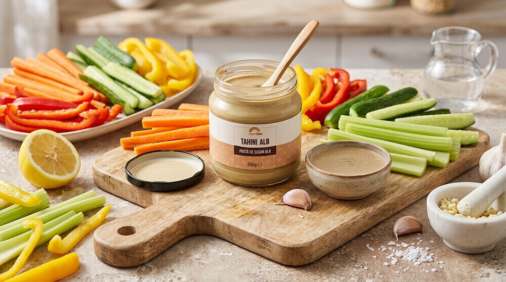 retete cu tahini - legume crude cu sos de susan