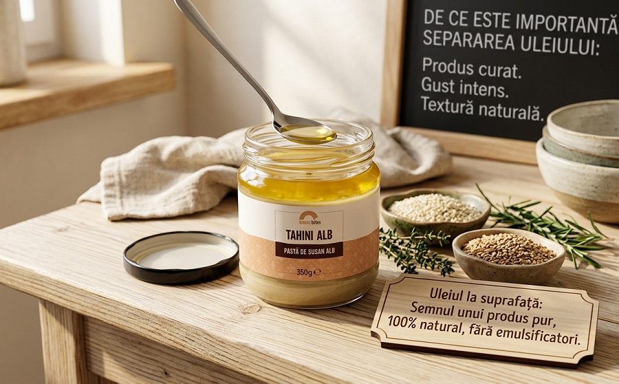 separarea uleiului in tahini, semn de calitate si lipsa de emulsificatori