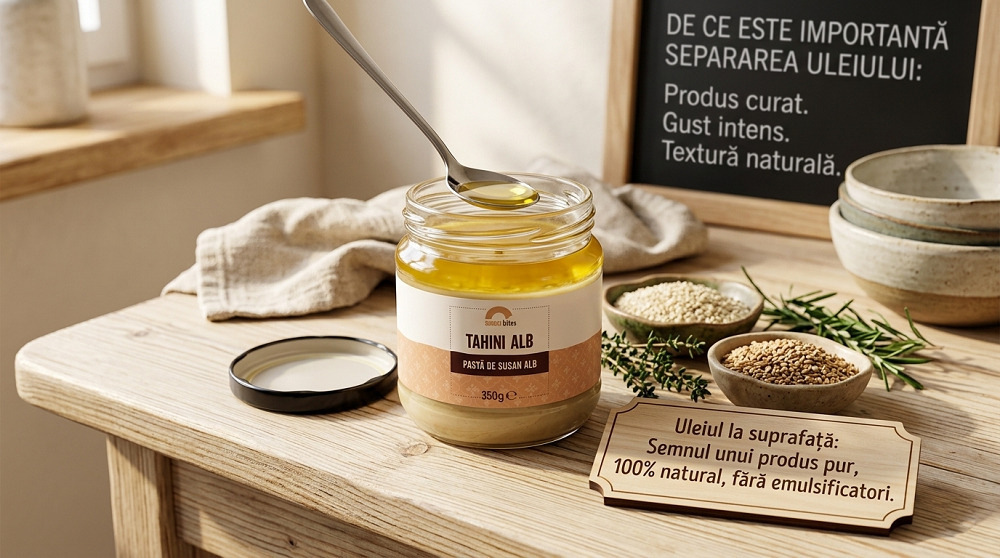 separarea uleiului in tahini, semn de calitate si lipsa de emulsificatori