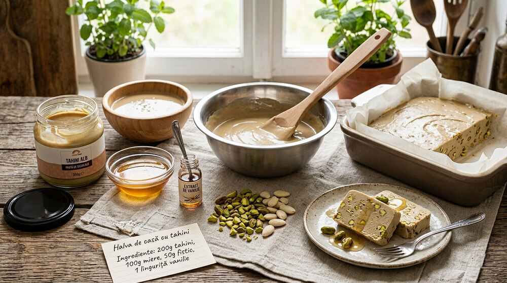 halva de casa cu tahini si miere