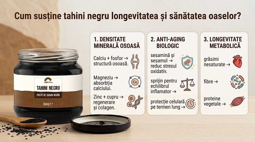 longevitate si sanatate osoasa cu Tahini negru de la Sunday bites
