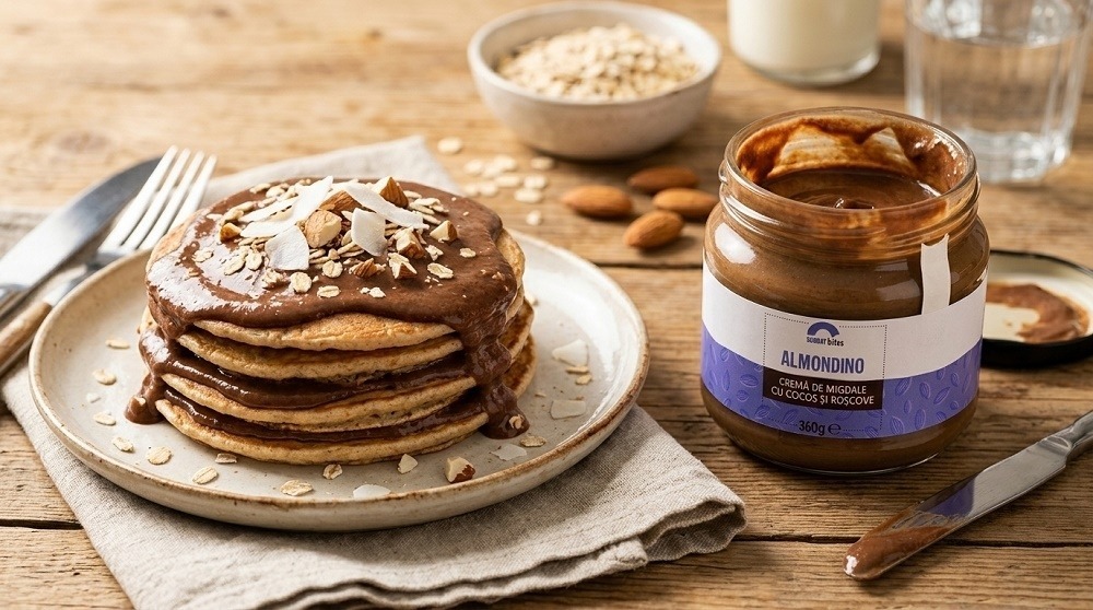 Pancakes cu topping cremos Almondino